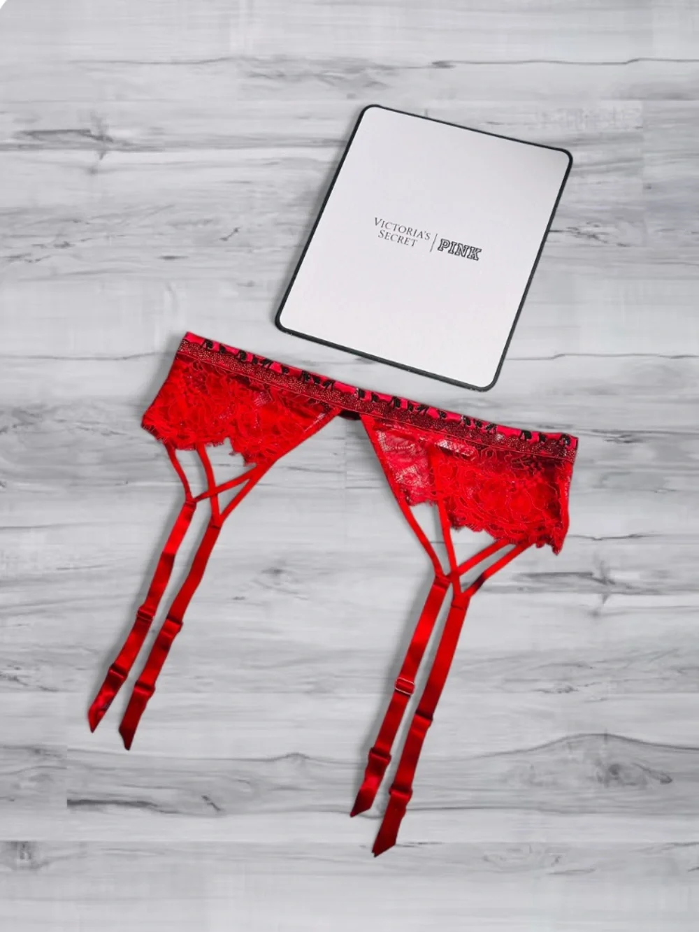 🆕🍒 Cherry Chain Shine Strap Garter Belt Victoria Secret XS/S NWT